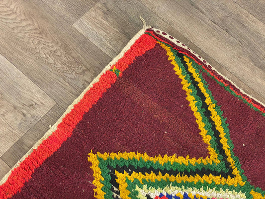 Long Berber colorful 3x8 runner rug.