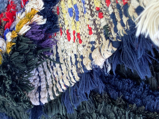 Moroccan vintage 3x7 runner rug.