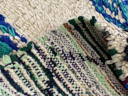 Vintage Moroccan colorful area 5x7 rug.