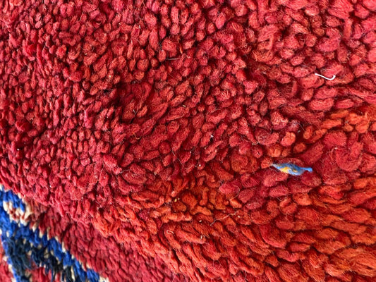 5x8 FT red Moroccan vintage wool rugs.