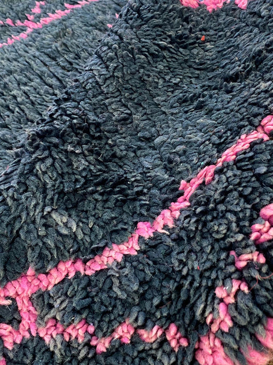 4x8 wool colorful Moroccan diamond runner rug.