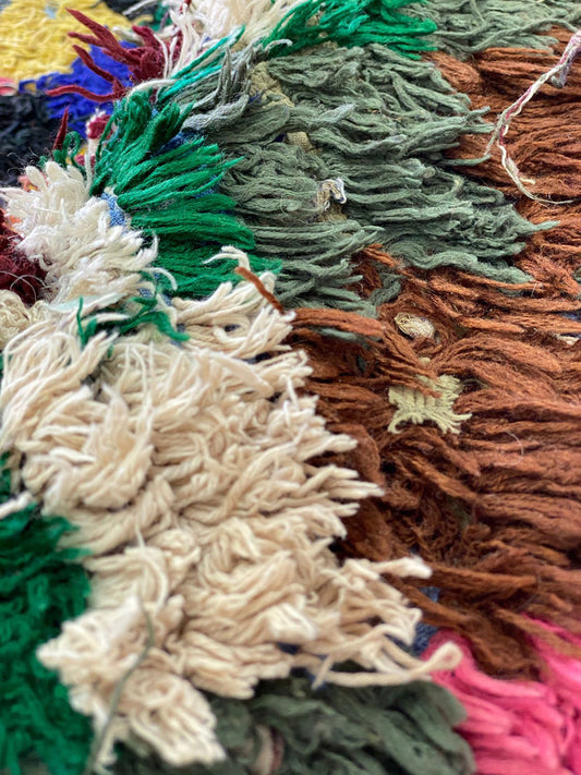 Tapis bohème marocain coloré 4x5 pieds.