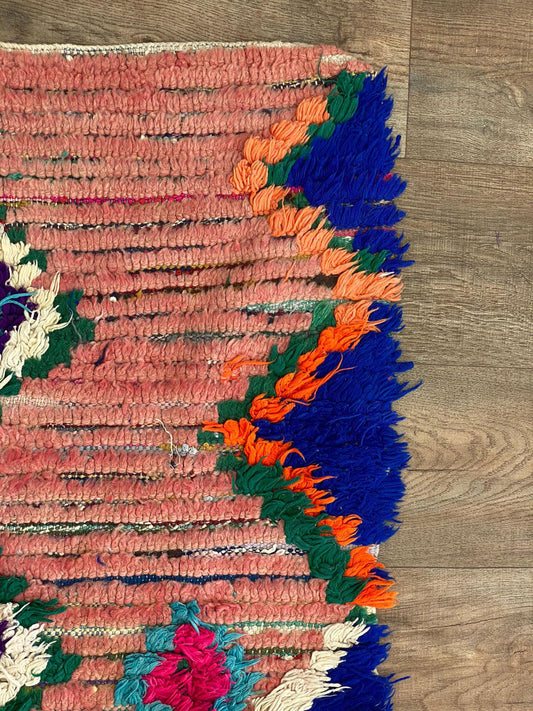 3x8 FT colorful unique Moroccan woven runner rugs.