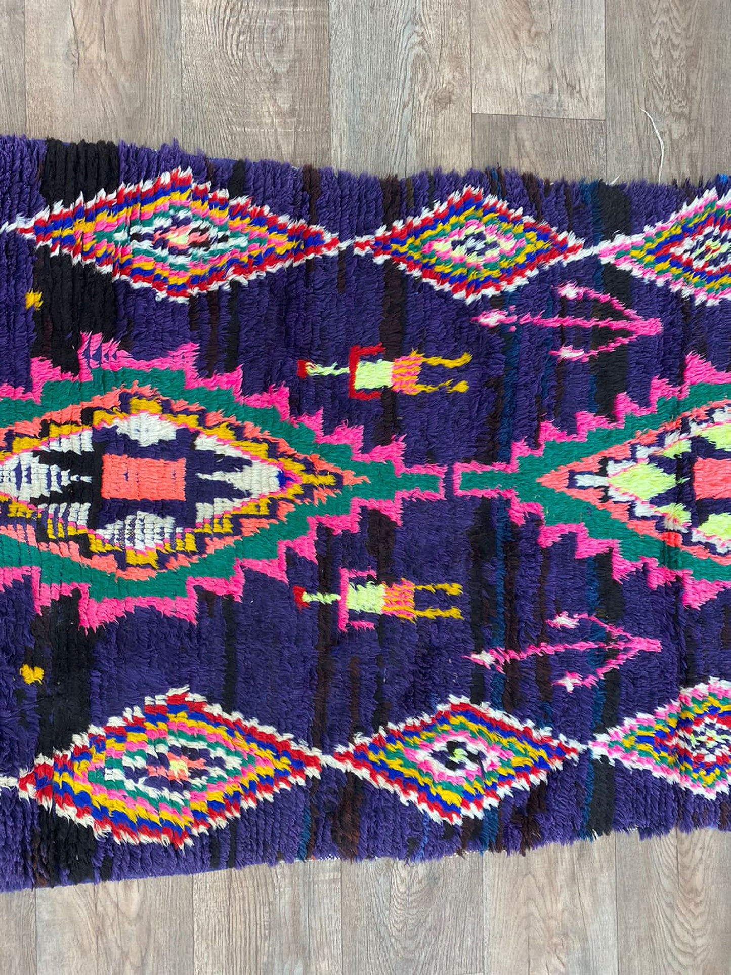3x9 FT colorful Moroccan woven rug runner.