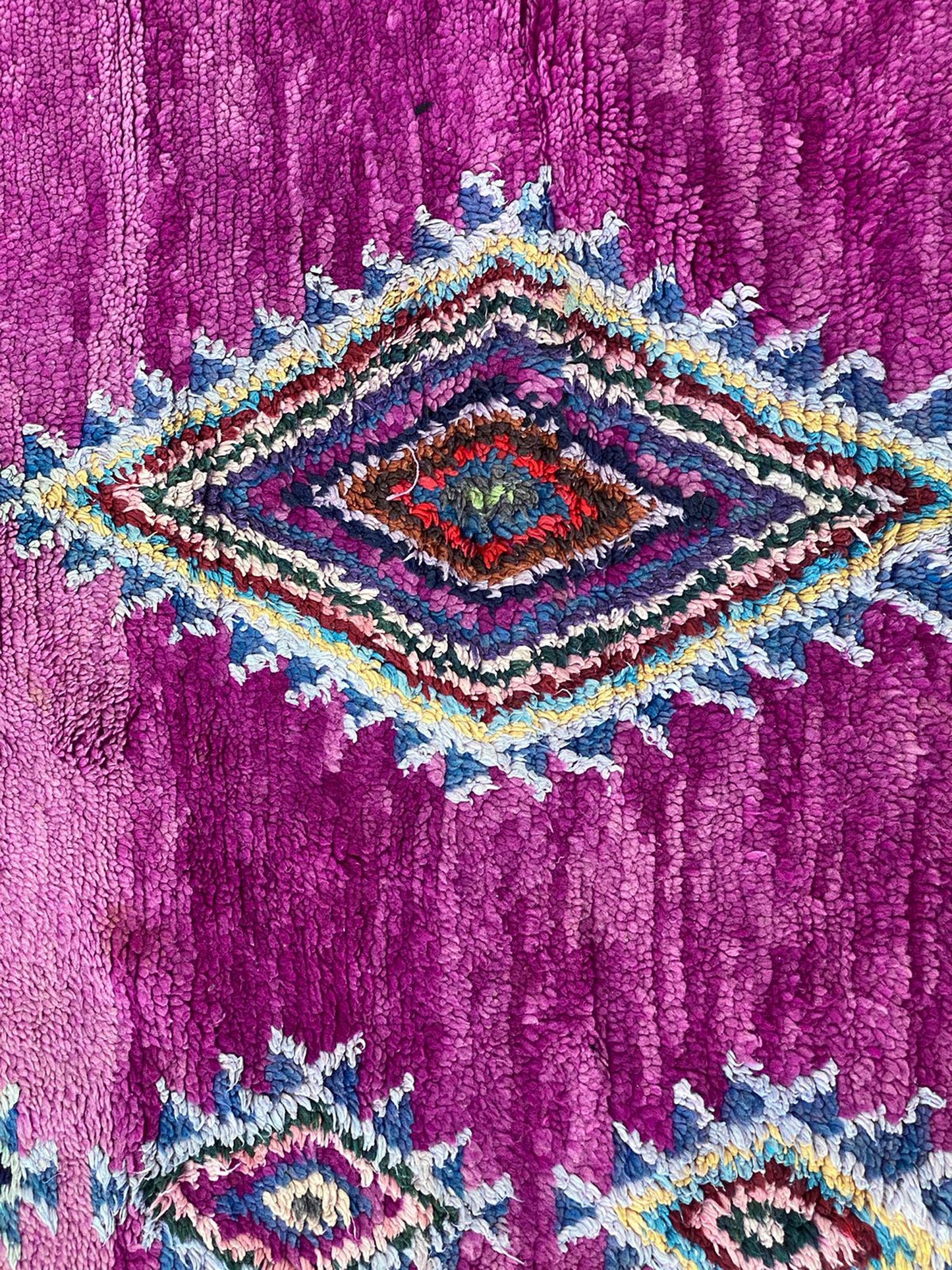 4x7 FT Moroccan unique handwoven area rug.