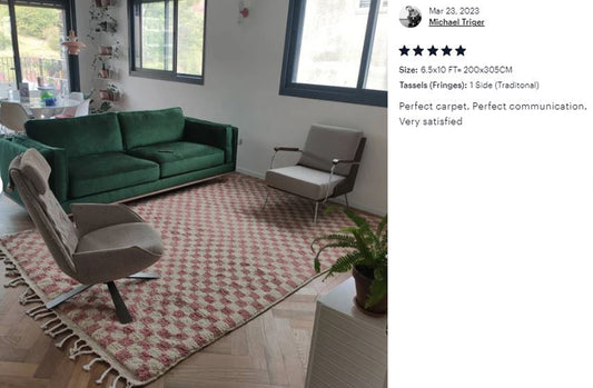 Pink Checkered rug, Moroccan pink rug, Morocco checkerboard area rug