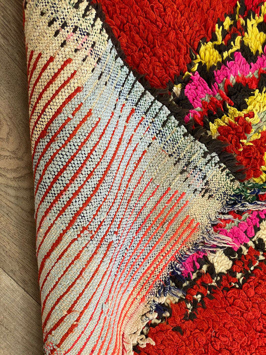 3x9 FT wool colorful unique Moroccan runner rugs.