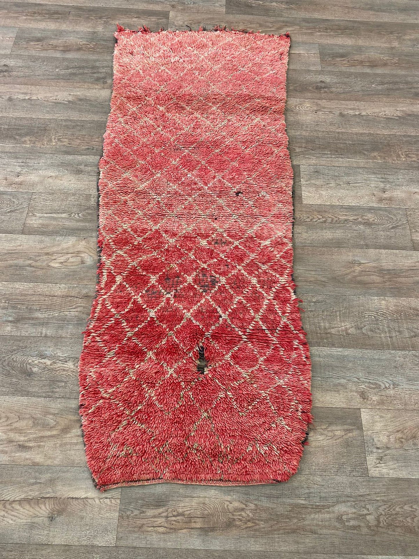 3x7 FT wool handwoven Moroccan rugs runner.