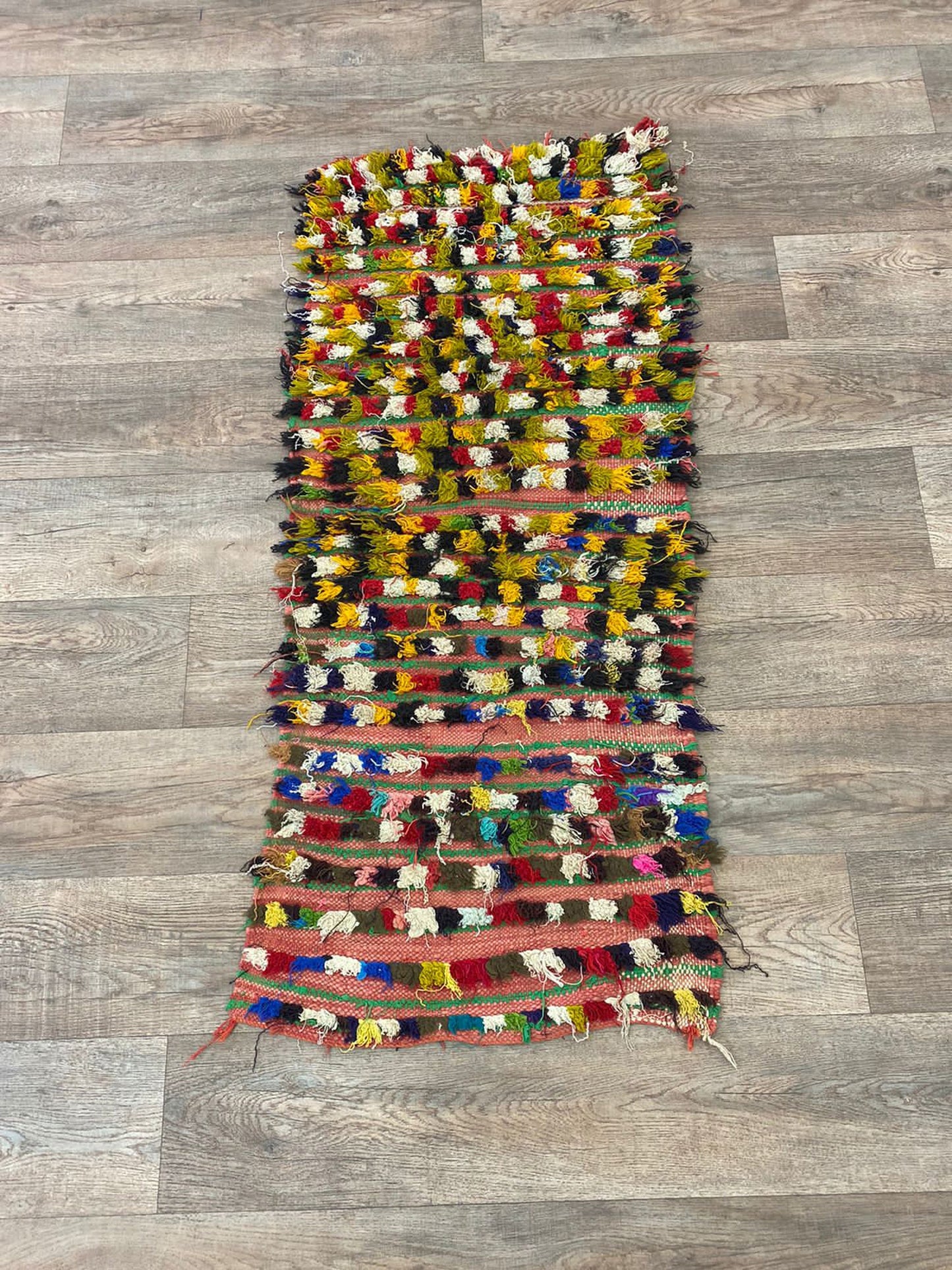 2x5 FT Moroccan small colorful area rugs.