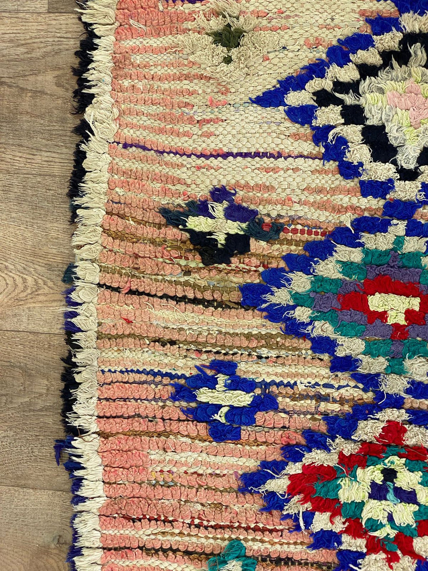 3x7 FT boho colorful Moroccan runner rug.
