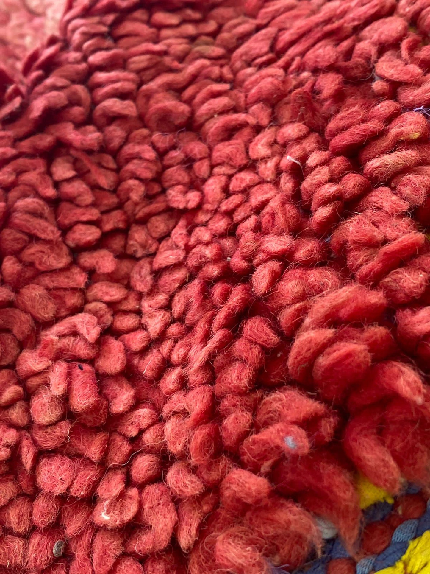 3x7 FT red wool Moroccan runner rug.