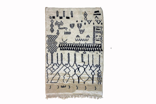 Tapis Beni Ourain, tapis marocains berbères en laine personnalisés, tapis faits main pour le salon.