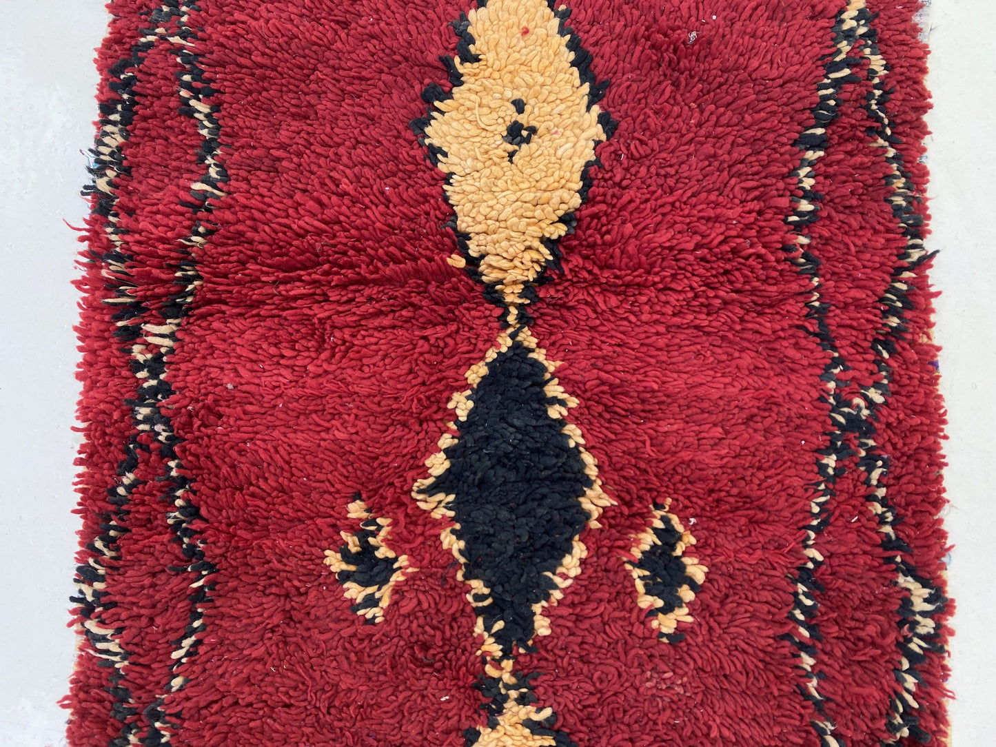 Vintage Moroccan diamond runner rug 3x8.