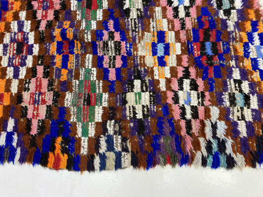 Colorful handwoven Moroccan runner rug 3x8 ft.