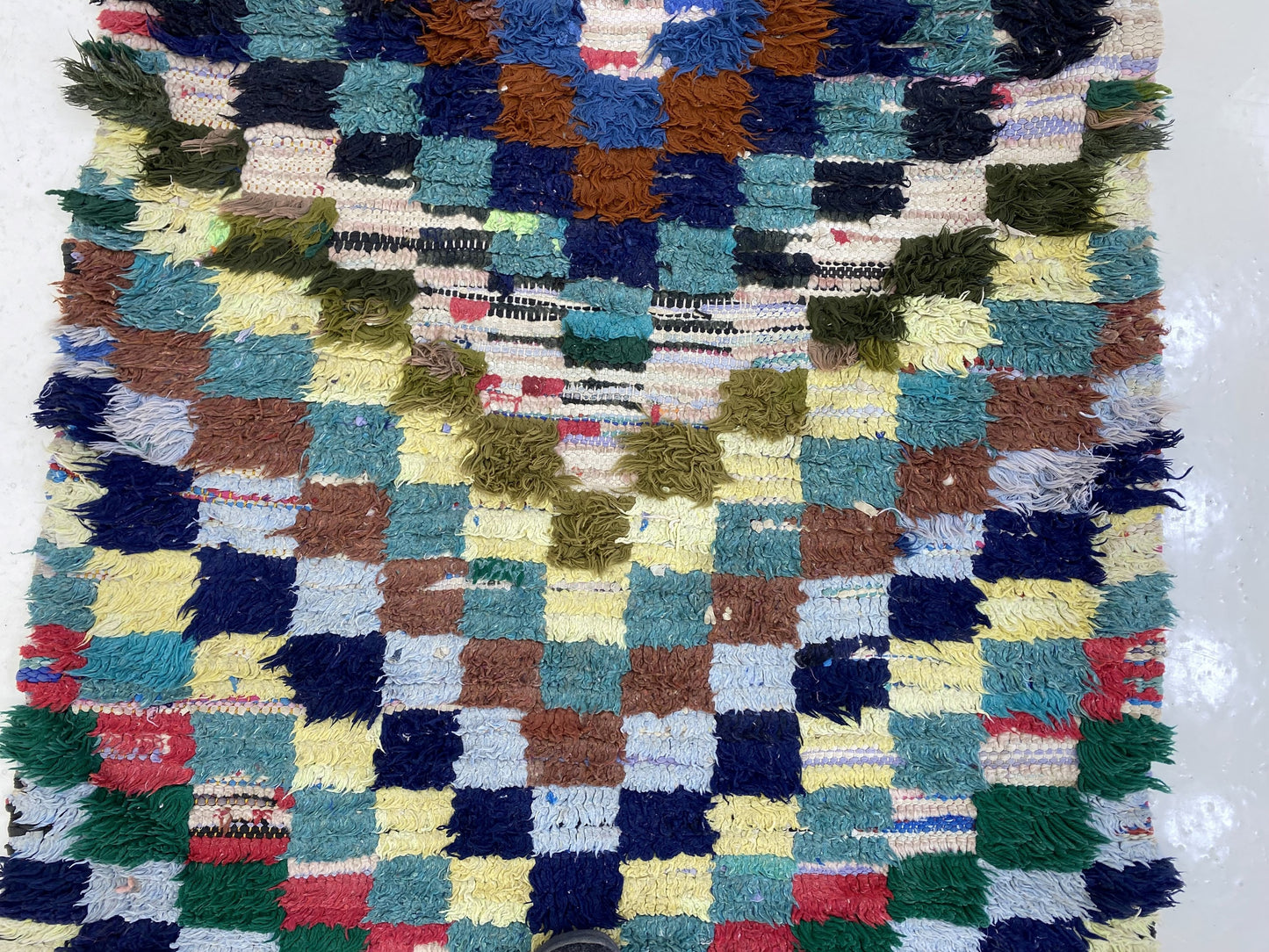 Moroccan unique vintage runner rug 3x8 ft.