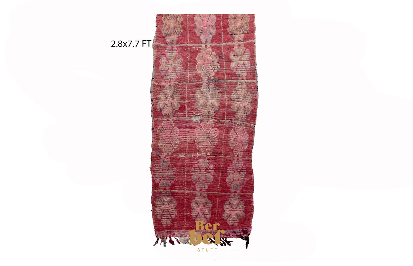 Moroccan vintage faded wool runner rug 3x8 ft.