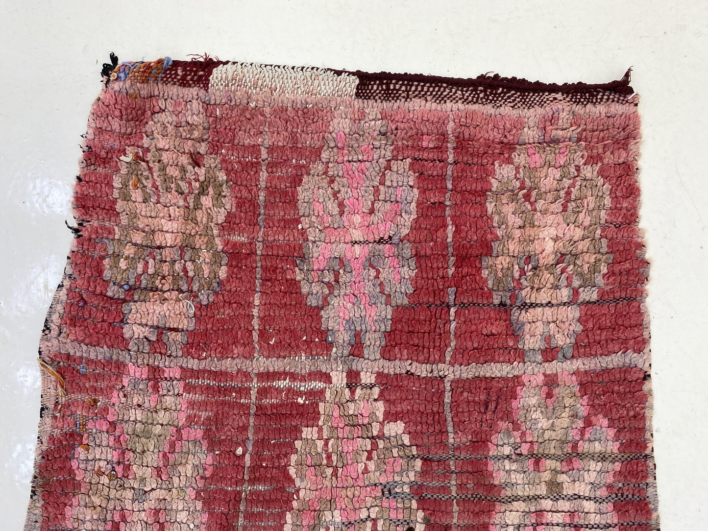 Moroccan vintage faded wool runner rug 3x8 ft.