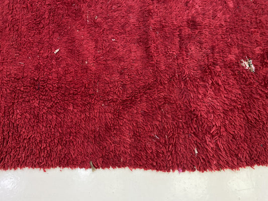 Moroccan red Berber wool runner rug 4x10 ft.