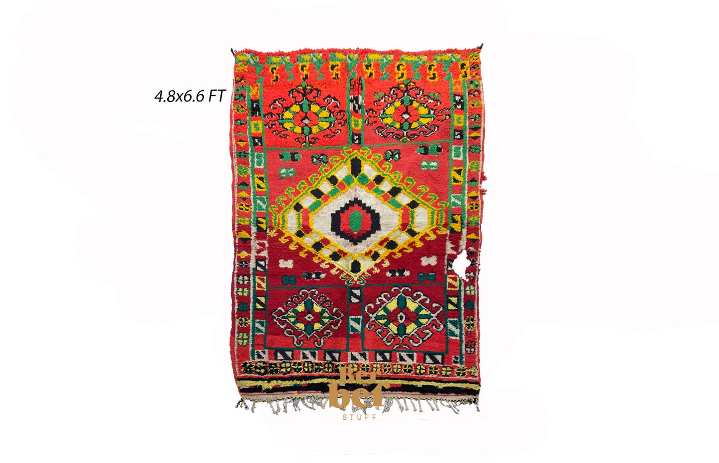 Moroccan colorful Berber area rug 5x7 ft.