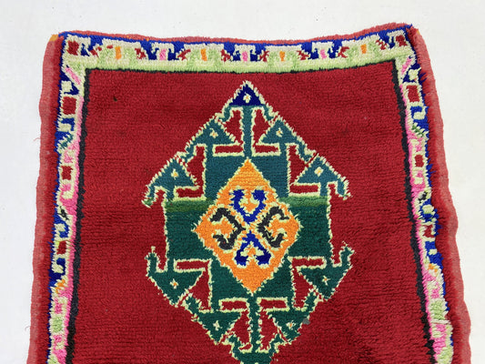 Small Moroccan colorful boho area rug 3x5.