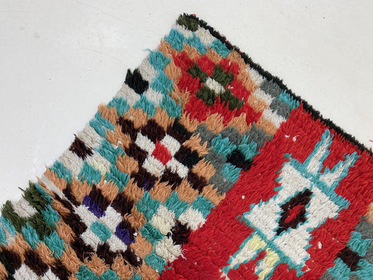 Vintage Moroccan Colorful Runner Rug 3x9.