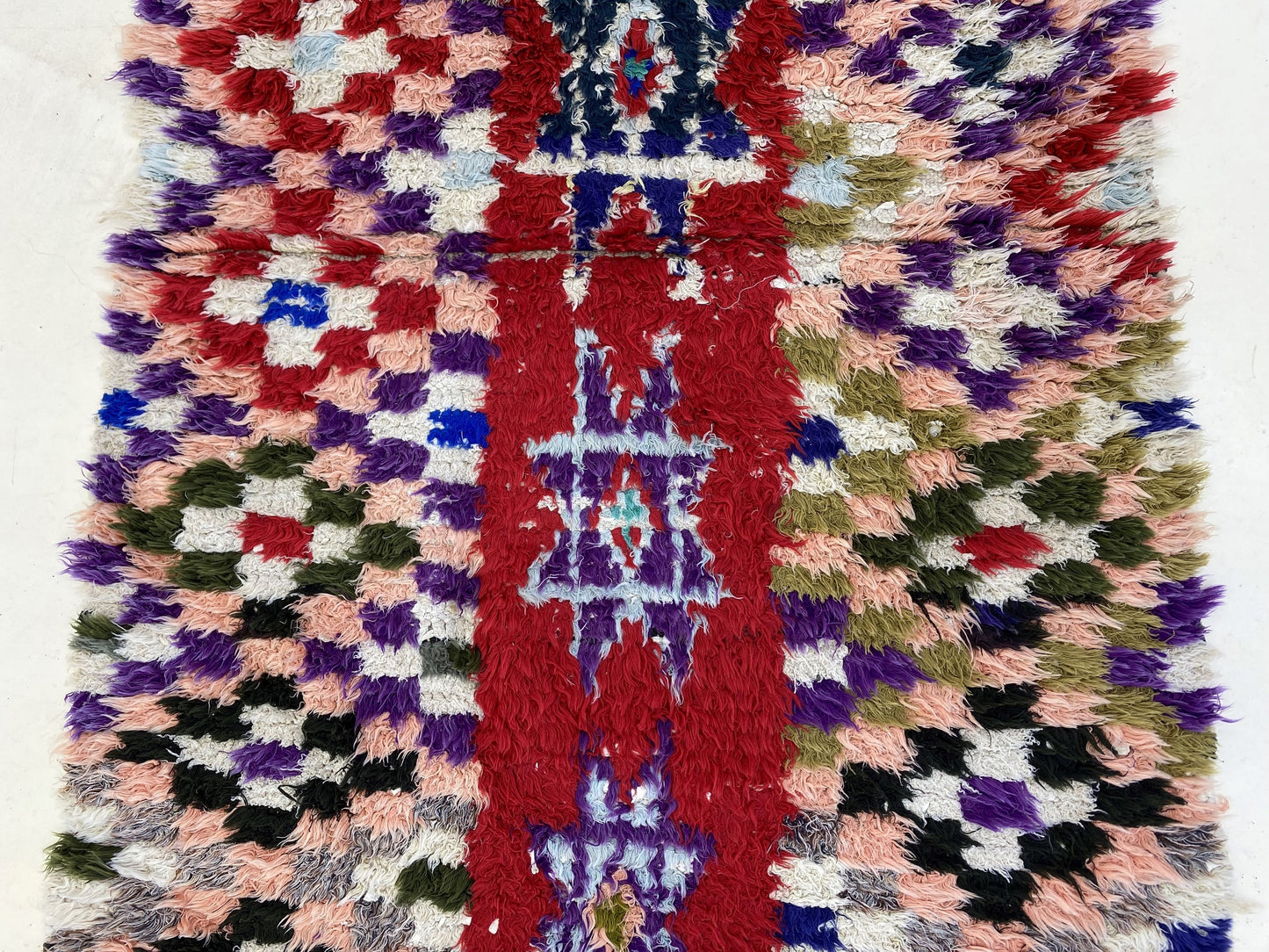 Vintage Moroccan Colorful Runner Rug 3x9.