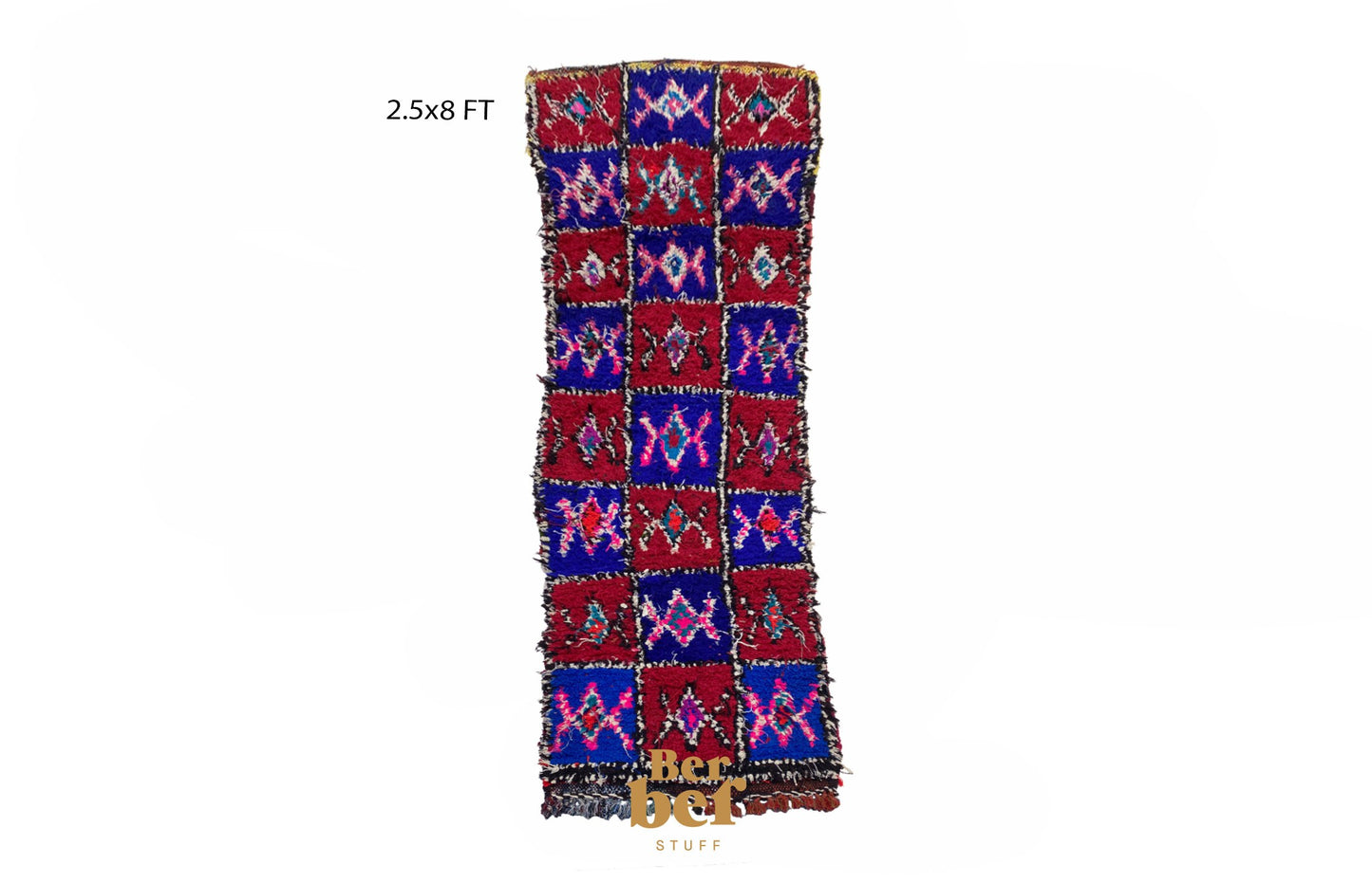 Moroccan Vintage Berber Woven Runner Rug 3x8.
