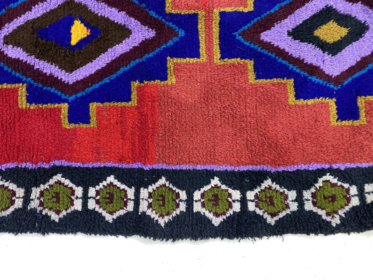 3x7 Vintage Moroccan Woven Runner Rug.