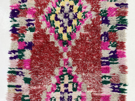 Vintage Moroccan Woven Boho Runner Rug 3x6.