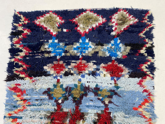 4x8 Moroccan vintage area rug, abstract colorful rugs.