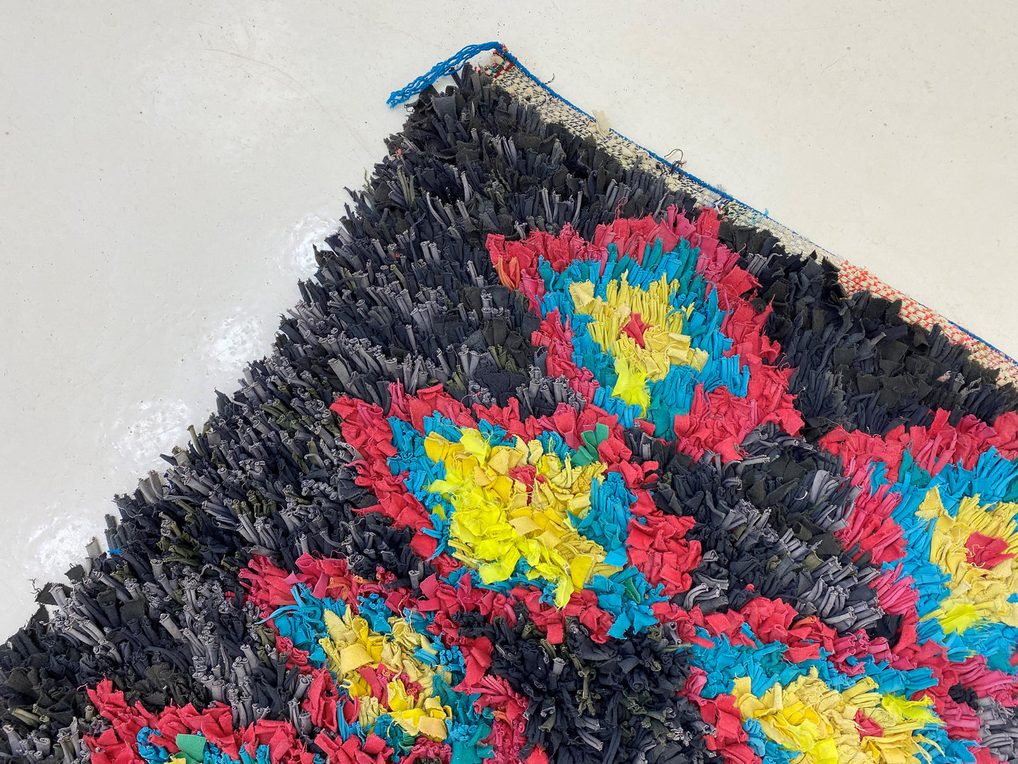 Moroccan colorful 3x9 runner rug, Berber diamond rug runner.