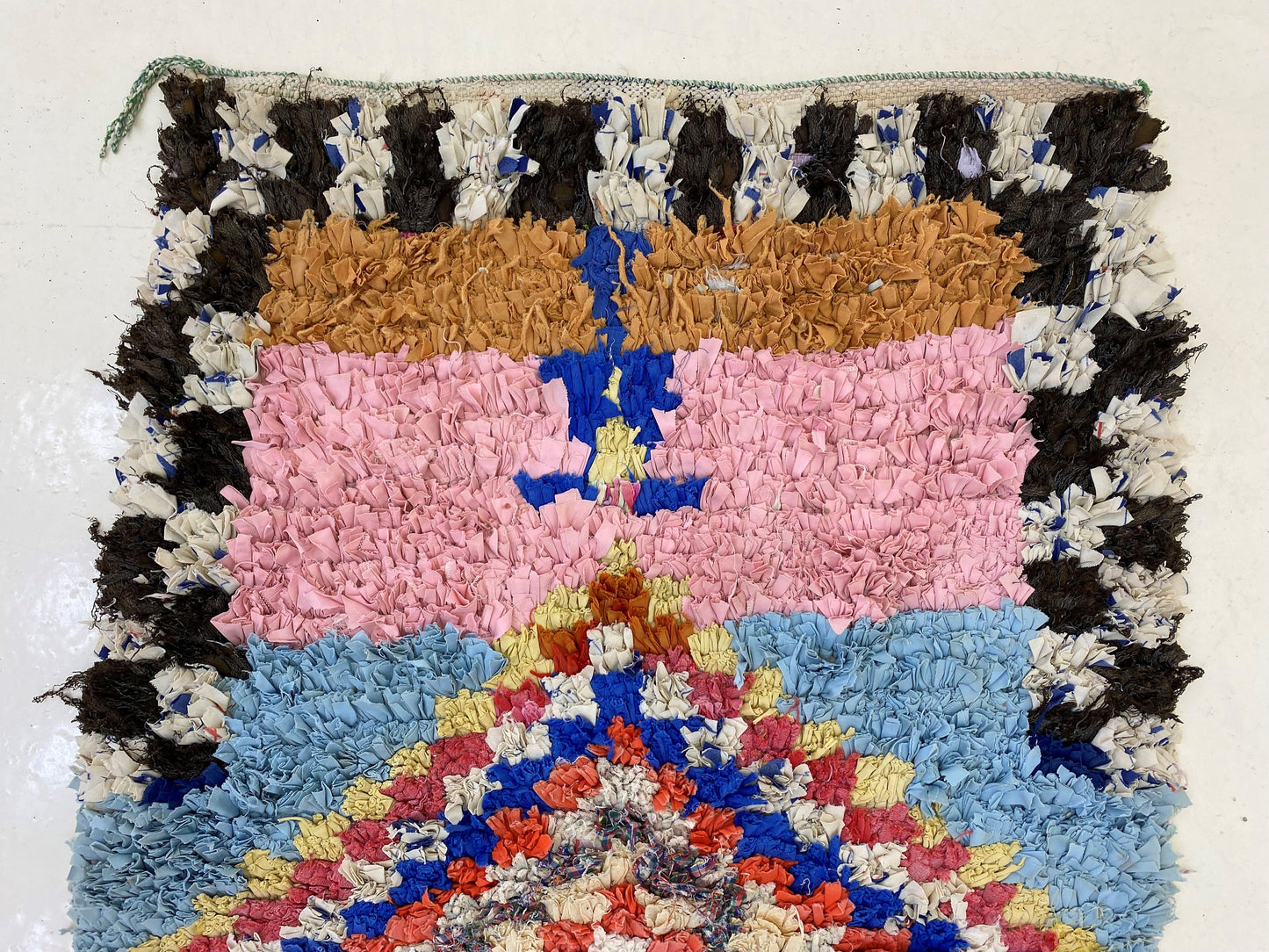 Long Moroccan Multi color 2x9 runner rug, vintage Berber rug runner.