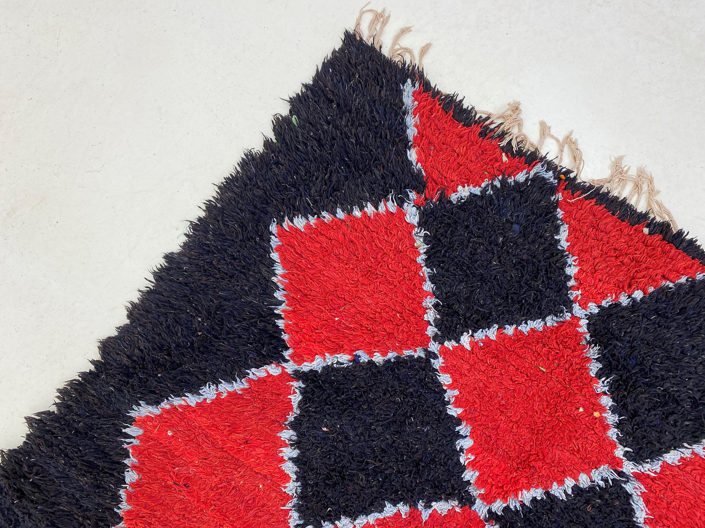 Moroccan Black and Red 4x7 rugs, diamond vintage rug.