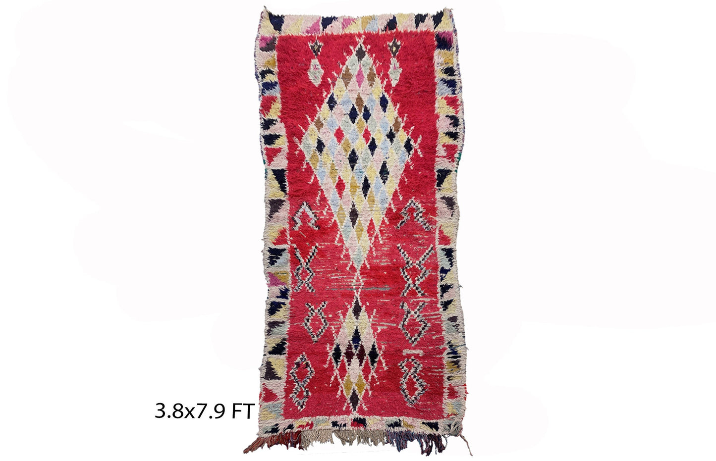 4x8 Moroccan unique runner rugs, vintage Berber rug runner.