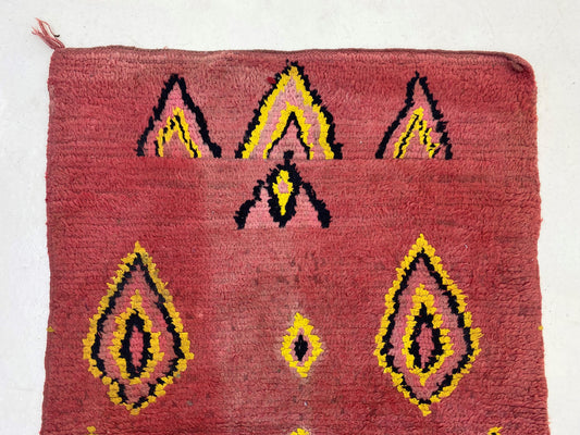 Tapis de couloir berbère marocain 3x7, tapis de couloir à tissage plat long.