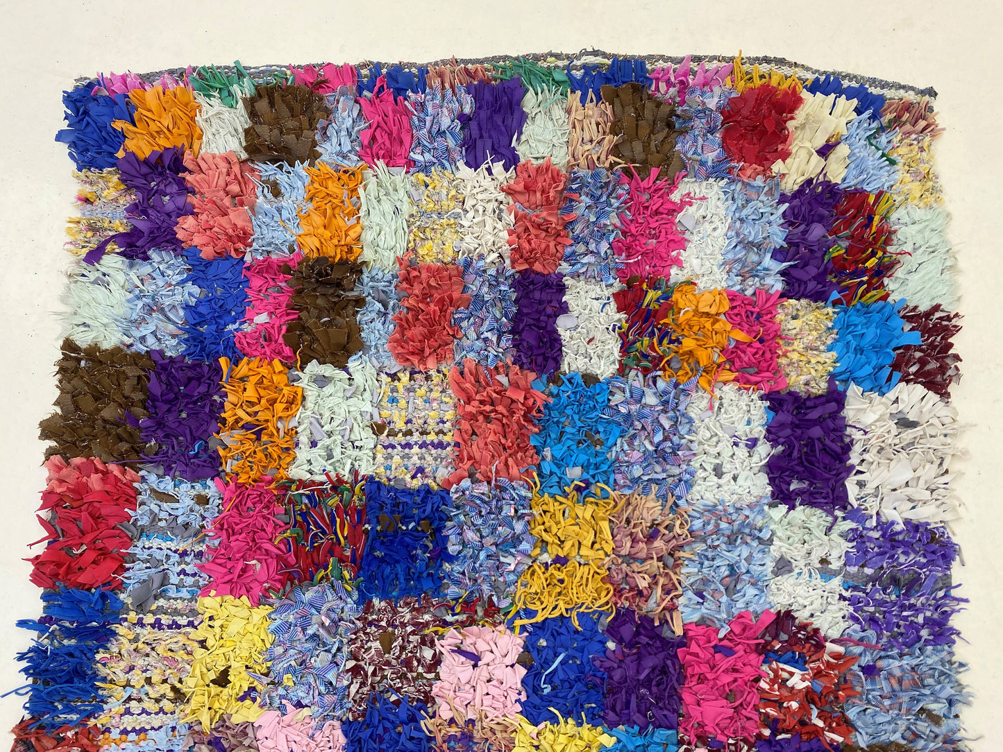 Berber checkered area rug 4x7.5, Moroccan colorful rugs.