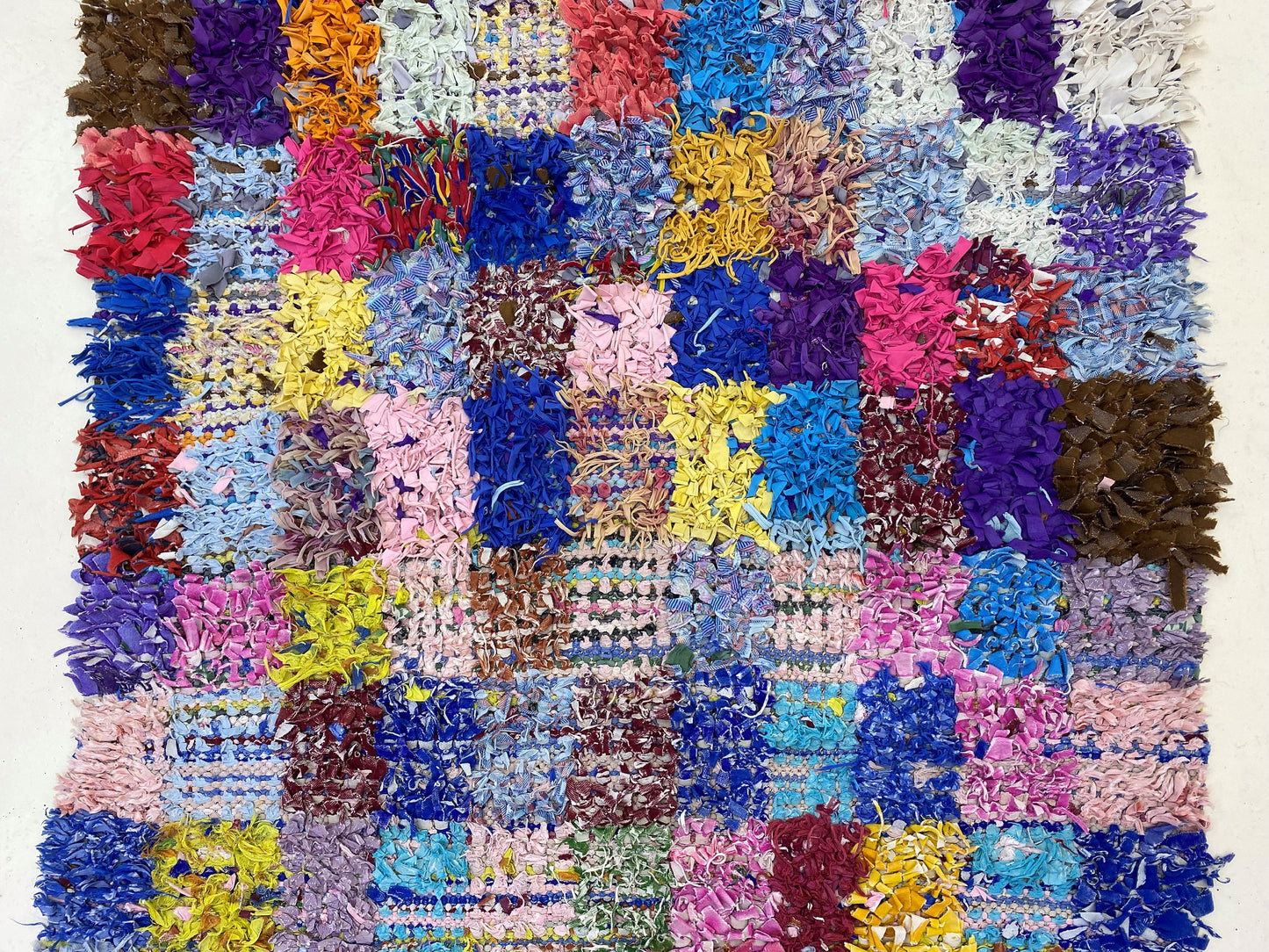 Berber checkered area rug 4x7.5, Moroccan colorful rugs.