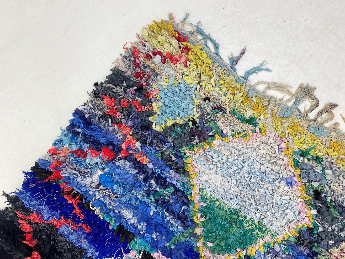 Vintage Moroccan runner rug 4x10, colorful Berber rug runner.