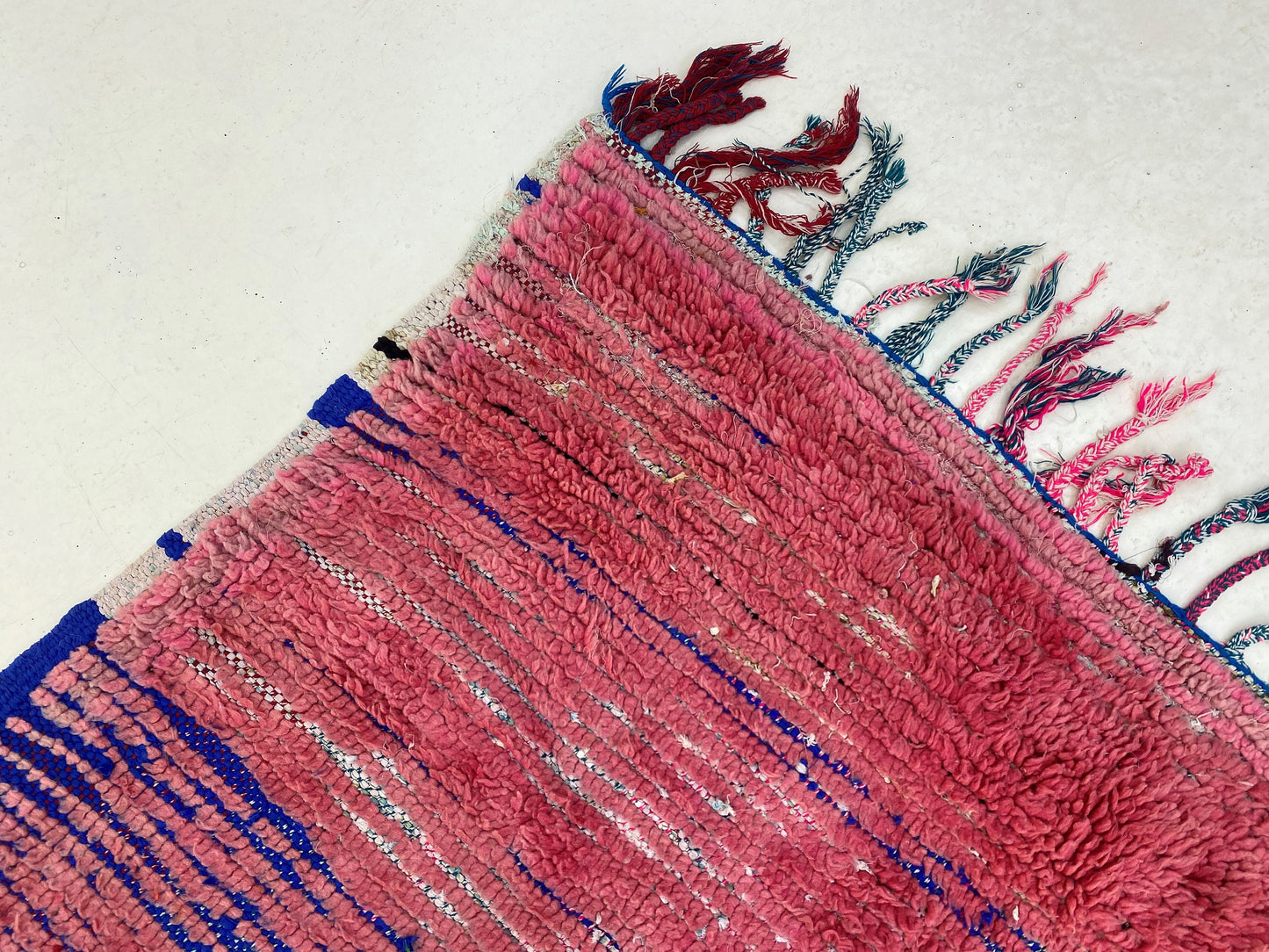 Narrow Moroccan runner rugs 9x4, Berber vintage rug runner.