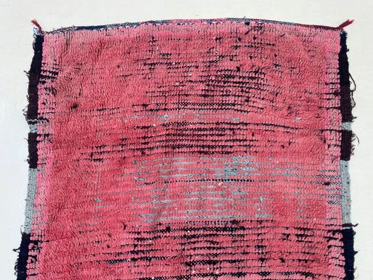 Narrow Moroccan runner rugs 9x4, Berber vintage rug runner.