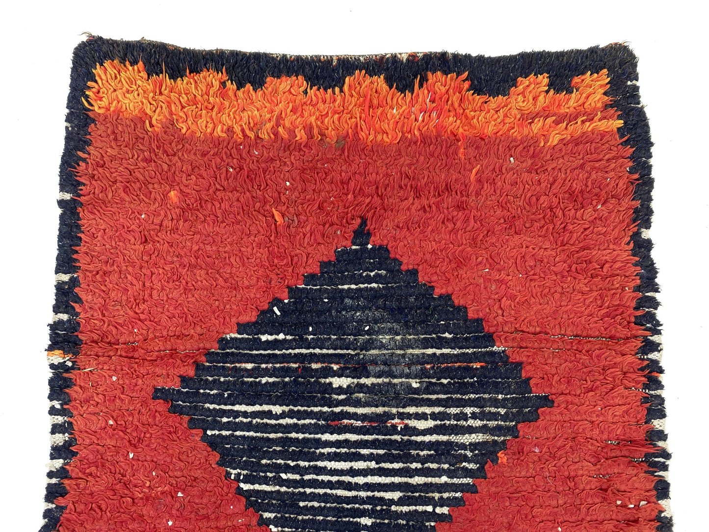 Moroccan Vintage Red Woven Rug Runner 3x7.