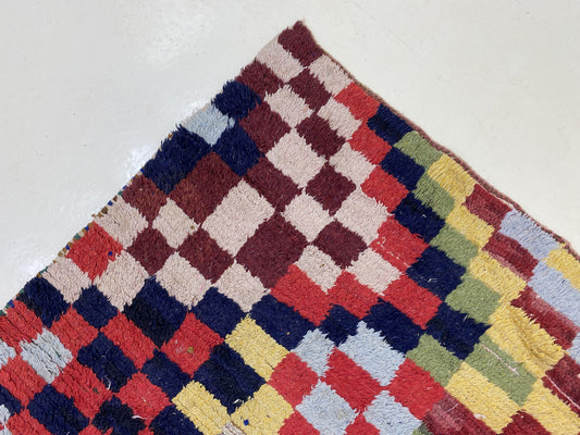 Vintage Moroccan Colorful Runner Rug 3x6.