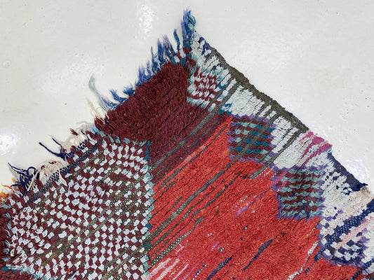 Vintage Diamond Moroccan Runner Rug 3x6.