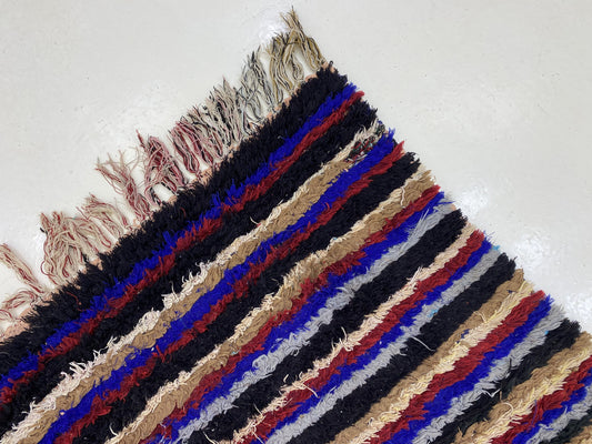 Moroccan Striped Vintage Colorful Runner Rug 3x7.