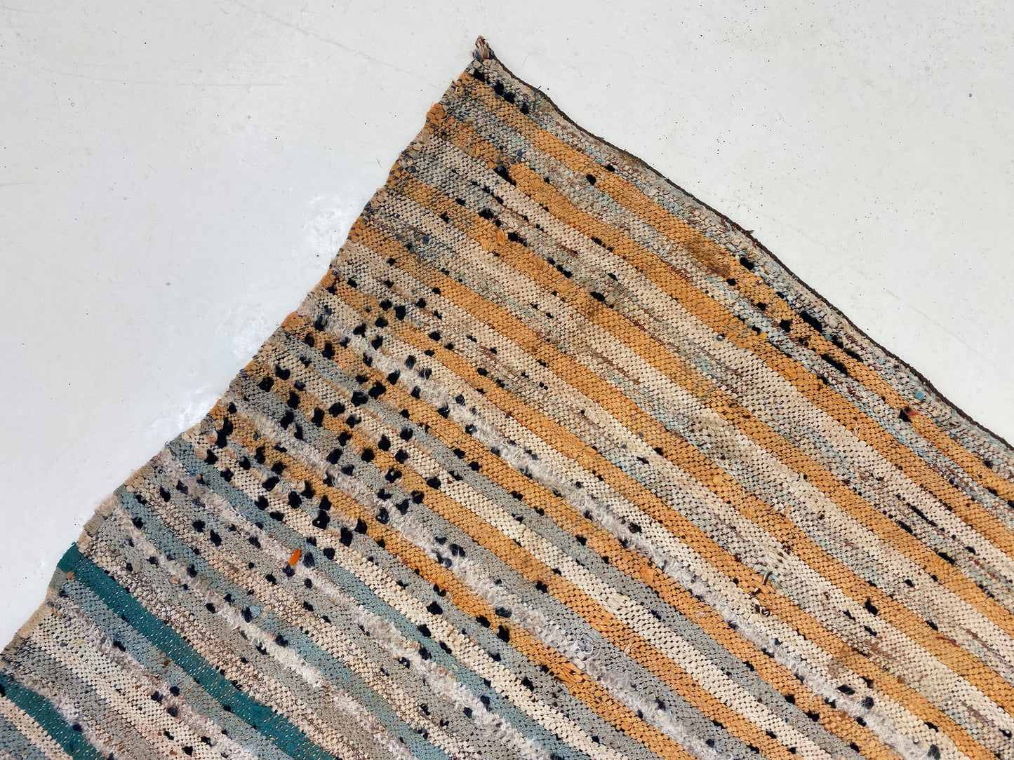 Vintage flat weave area rug 5x8, Moroccan Berber rug.