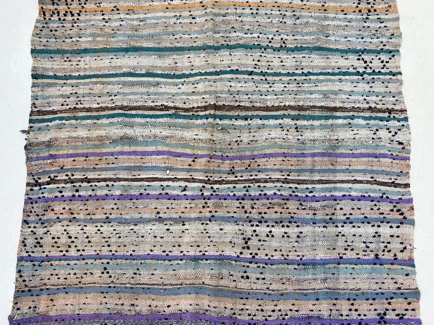Vintage flat weave area rug 5x8, Moroccan Berber rug.
