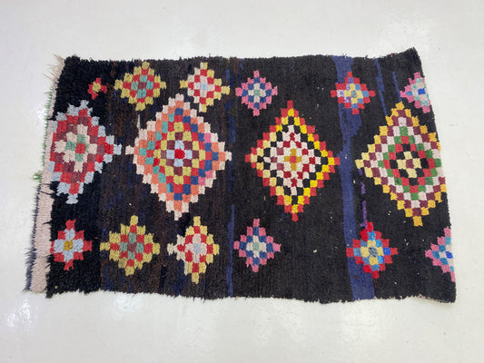 Vintage Moroccan Colorful Area Rug 4x5.