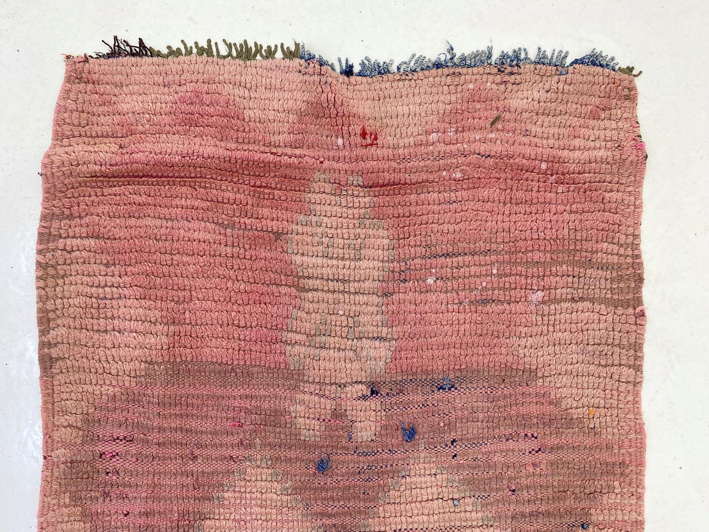 Moroccan woven runner rug 3x10, vintage faded runner rug.