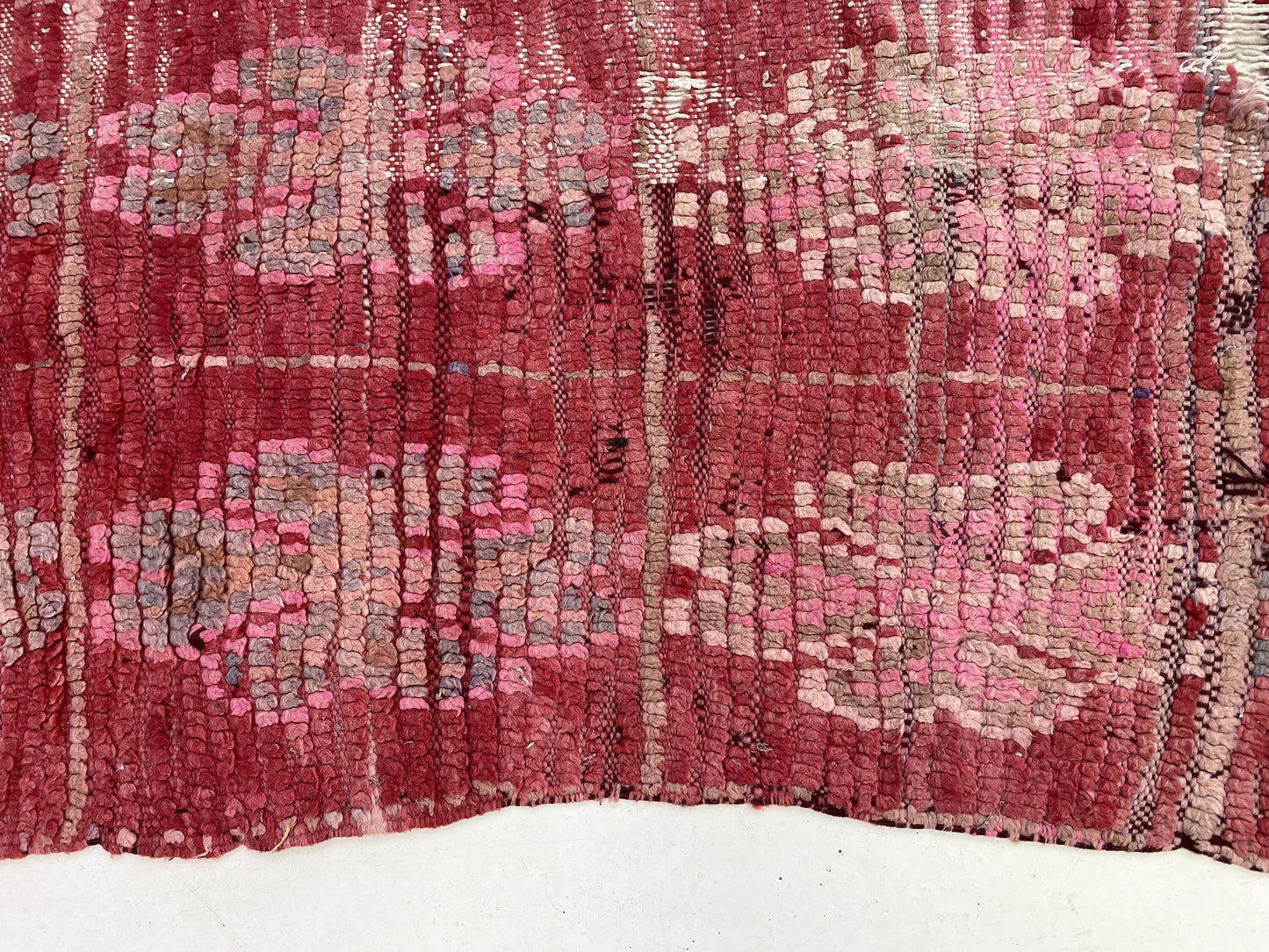 Moroccan vintage faded wool runner rug 3x8 ft.