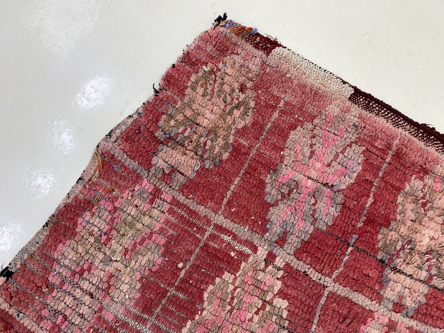 Moroccan vintage faded wool runner rug 3x8 ft.